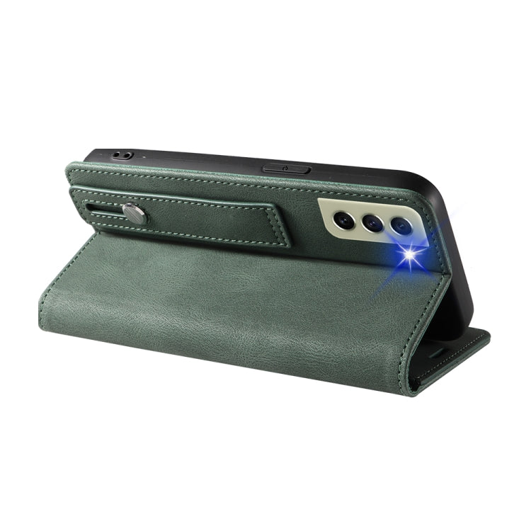 For Samsung Galaxy S21 FE 5G Wristband Magnetic Leather Phone Case