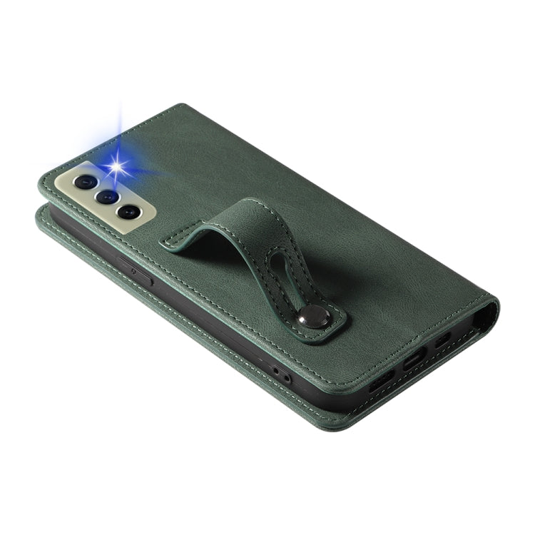 For Samsung Galaxy S21 FE 5G Wristband Magnetic Leather Phone Case