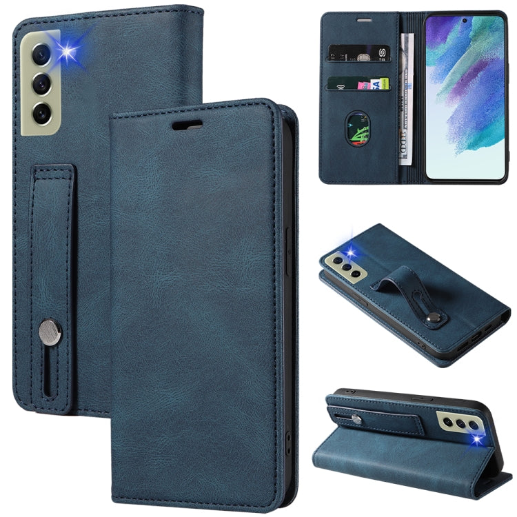 For Samsung Galaxy S21 FE 5G Wristband Magnetic Leather Phone Case
