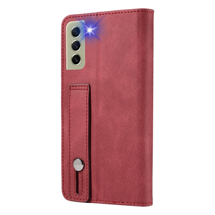 For Samsung Galaxy S21 FE 5G Wristband Magnetic Leather Phone Case
