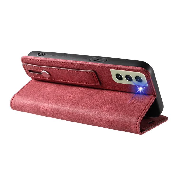 For Samsung Galaxy S21 FE 5G Wristband Magnetic Leather Phone Case