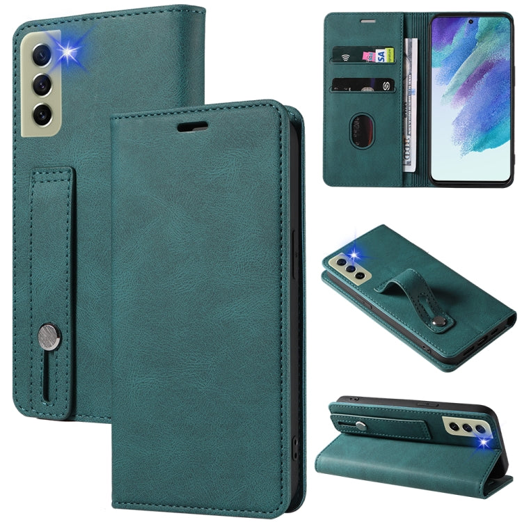 For Samsung Galaxy S21 FE 5G Wristband Magnetic Leather Phone Case