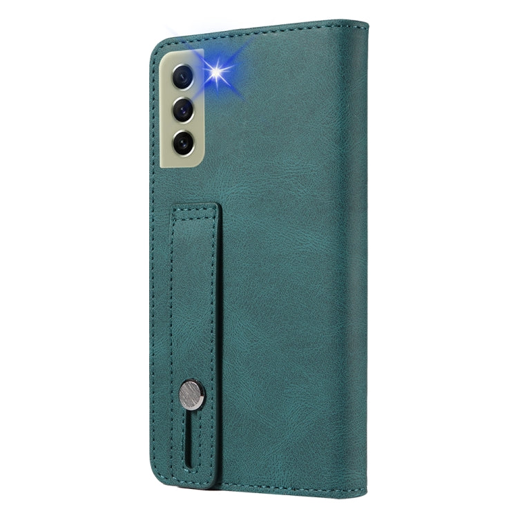 For Samsung Galaxy S21 FE 5G Wristband Magnetic Leather Phone Case
