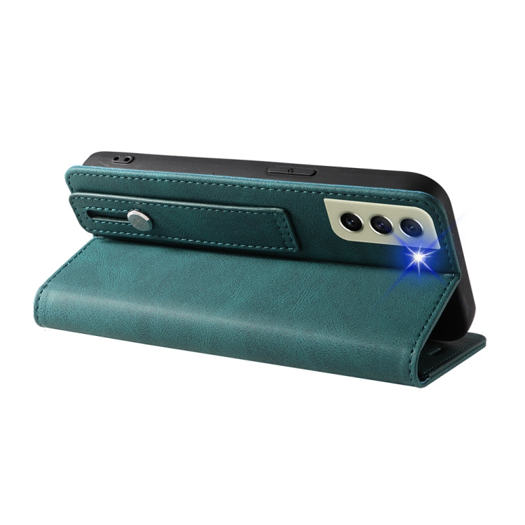 For Samsung Galaxy S21 FE 5G Wristband Magnetic Leather Phone Case