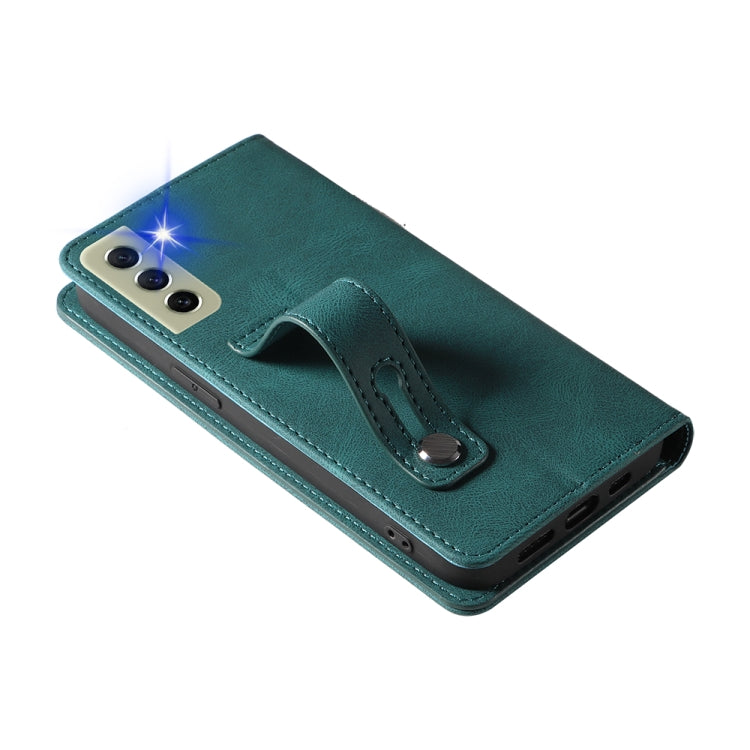For Samsung Galaxy S21 FE 5G Wristband Magnetic Leather Phone Case