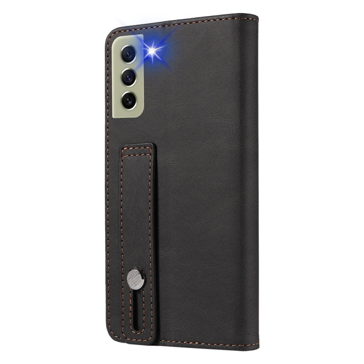 For Samsung Galaxy S21 FE 5G Wristband Magnetic Leather Phone Case