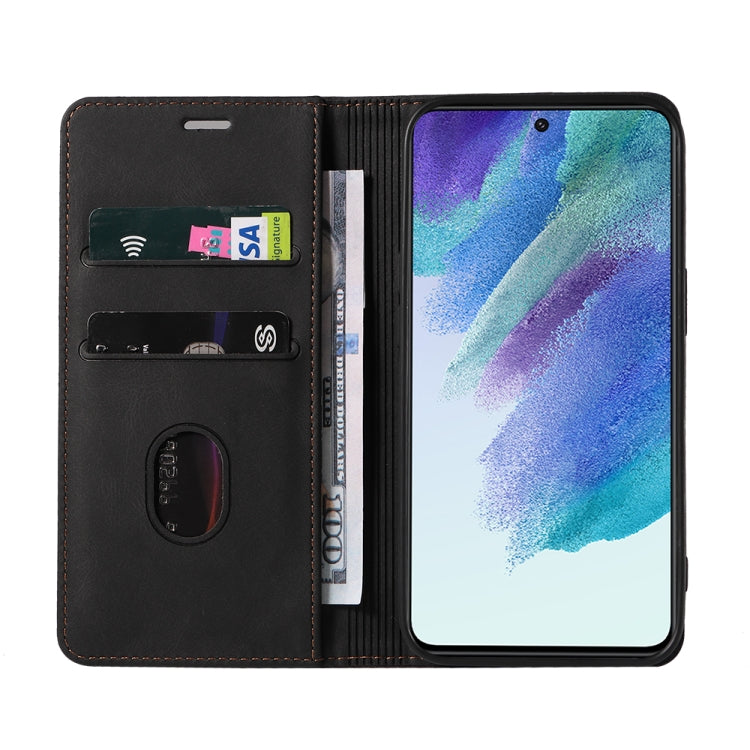 For Samsung Galaxy S21 FE 5G Wristband Magnetic Leather Phone Case