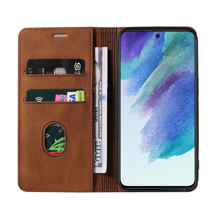 For Samsung Galaxy S21 FE 5G Wristband Magnetic Leather Phone Case