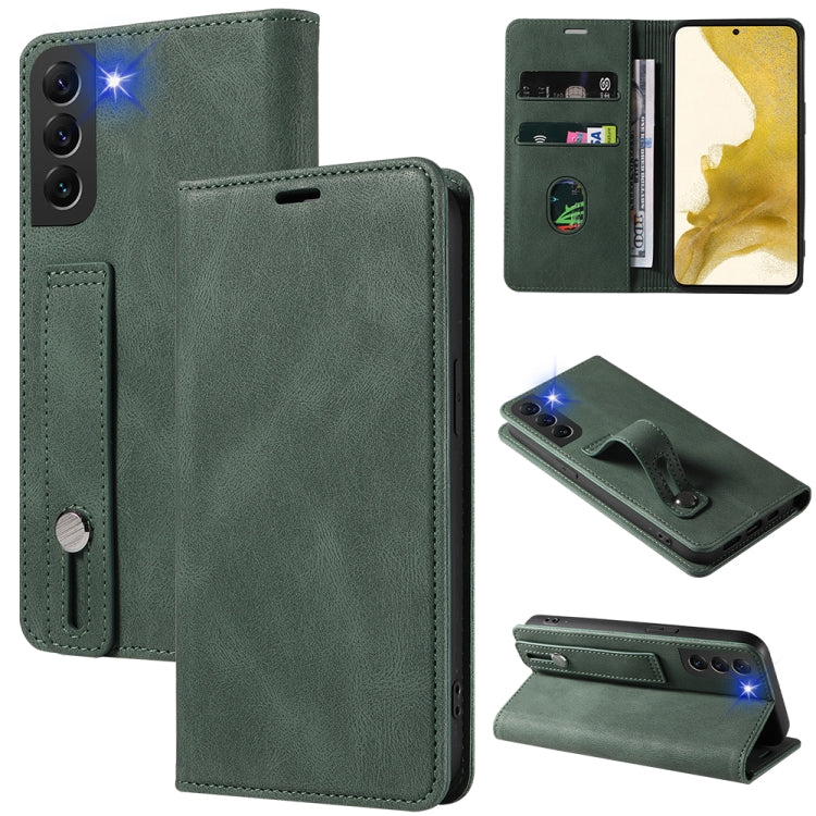 For Samsung Galaxy S21+ 5G Wristband Magnetic Leather Phone Case