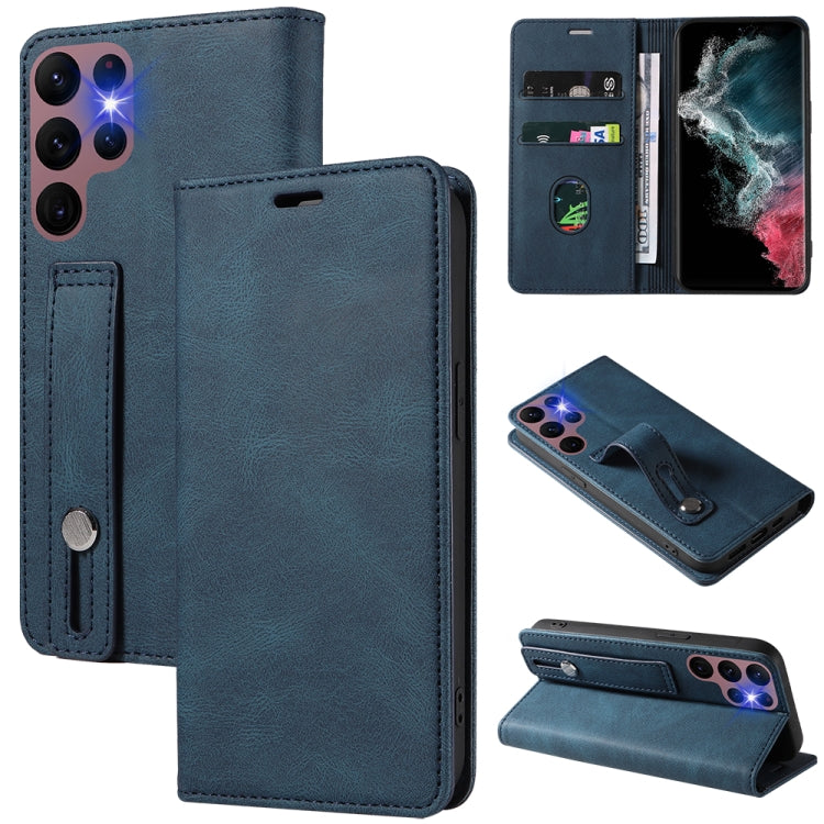 For Samsung Galaxy S21 Ultra 5G Wristband Magnetic Leather Phone Case