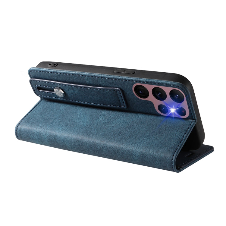 For Samsung Galaxy S21 Ultra 5G Wristband Magnetic Leather Phone Case