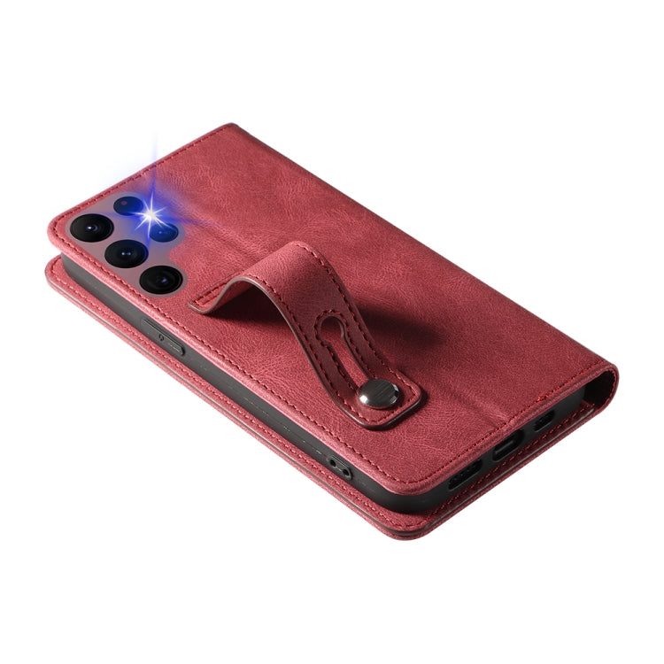 For Samsung Galaxy S21 Ultra 5G Wristband Magnetic Leather Phone Case