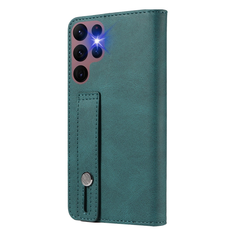 For Samsung Galaxy S21 Ultra 5G Wristband Magnetic Leather Phone Case