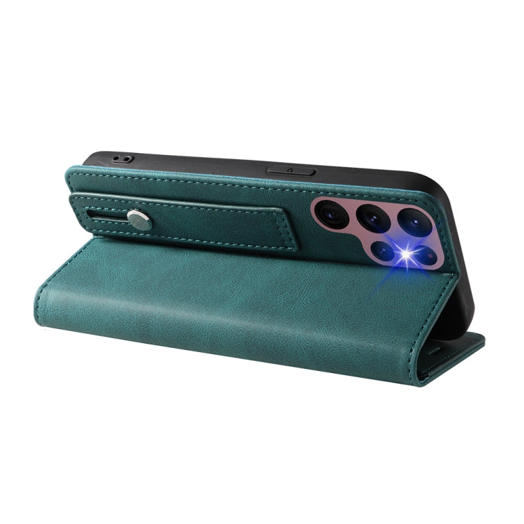 For Samsung Galaxy S21 Ultra 5G Wristband Magnetic Leather Phone Case