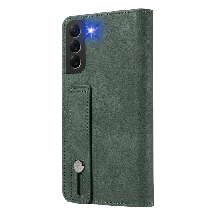For Samsung Galaxy S22 5G Wristband Magnetic Leather Phone Case