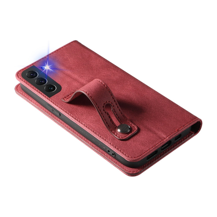 For Samsung Galaxy S22 5G Wristband Magnetic Leather Phone Case