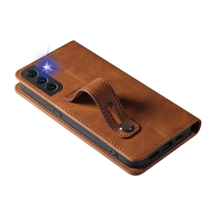 For Samsung Galaxy S22 5G Wristband Magnetic Leather Phone Case