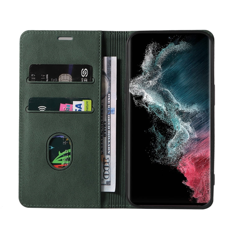 For Samsung Galaxy S22 Ultra 5G Wristband Magnetic Leather Phone Case