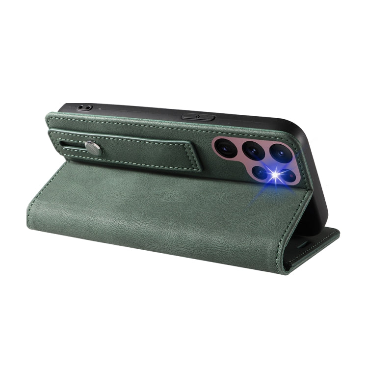 For Samsung Galaxy S22 Ultra 5G Wristband Magnetic Leather Phone Case