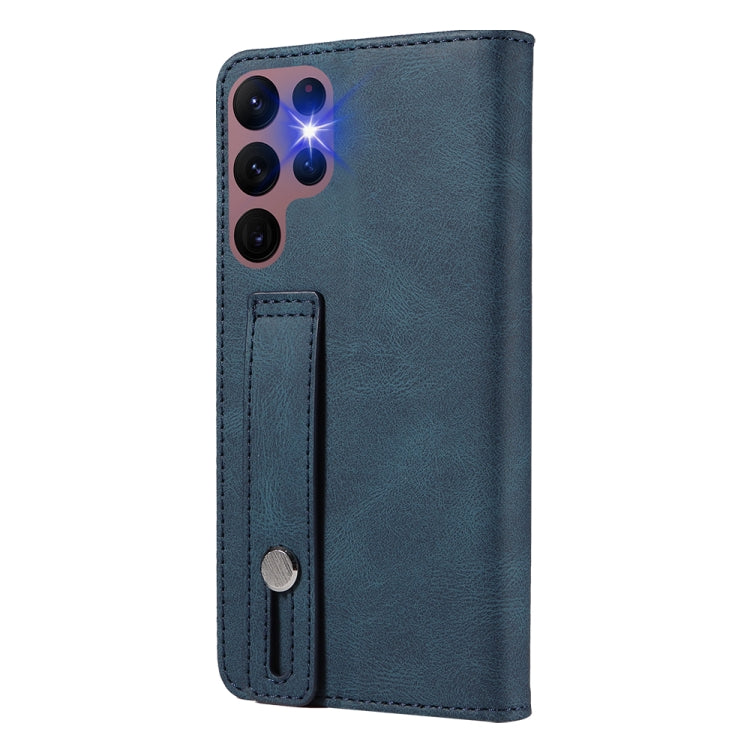 For Samsung Galaxy S22 Ultra 5G Wristband Magnetic Leather Phone Case
