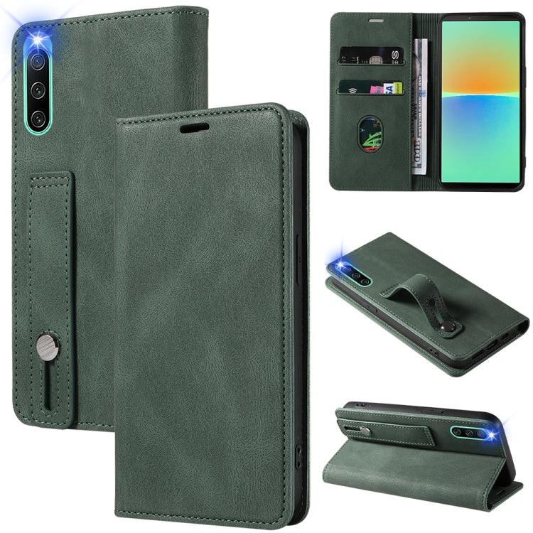 For Sony Xperia 10 IV Wristband Magnetic Leather Phone Case