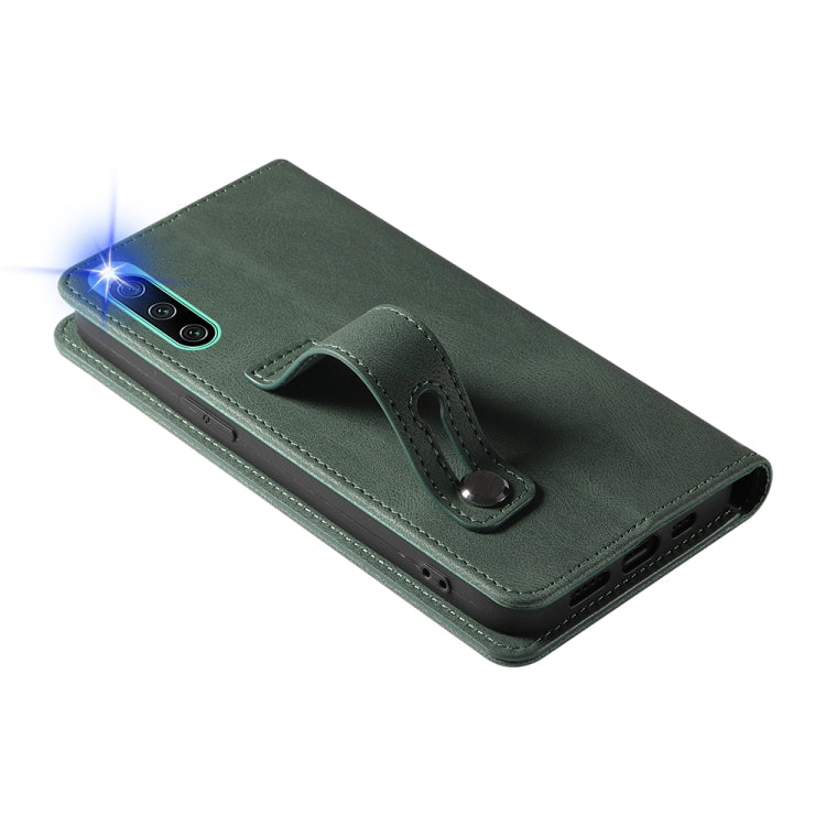 For Sony Xperia 10 IV Wristband Magnetic Leather Phone Case