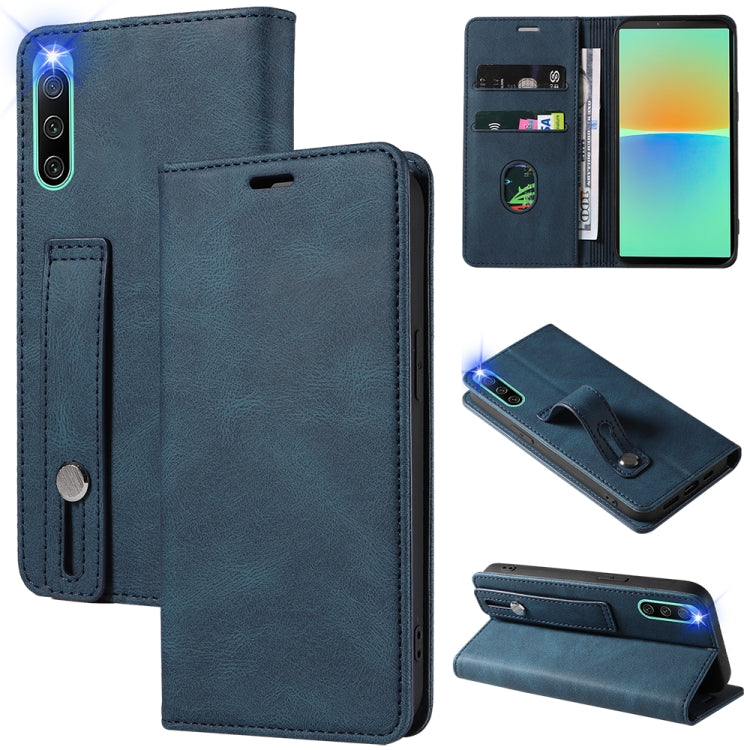 For Sony Xperia 10 IV Wristband Magnetic Leather Phone Case