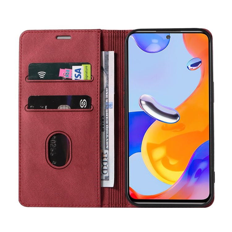 For Xiaomi Redmi Note 11 Global Wristband Magnetic Leather Phone Case