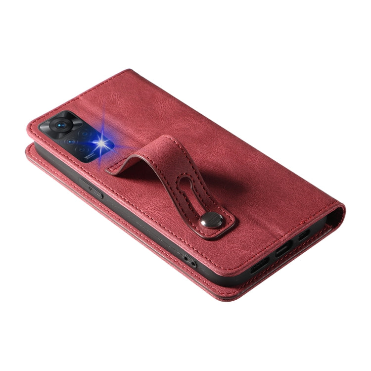 For Xiaomi Redmi Note 11 Global Wristband Magnetic Leather Phone Case