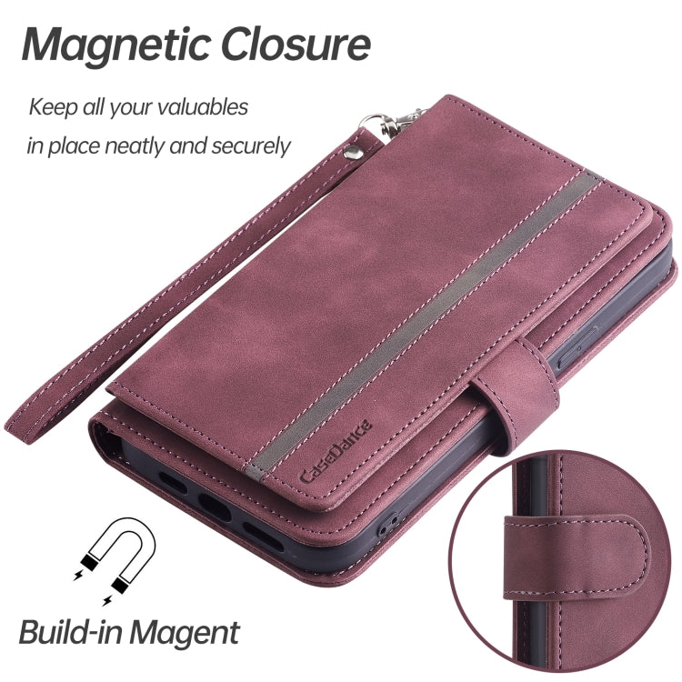 For iPhone 13 9 Card Slots Splicing Magnetic Leather Flip Case