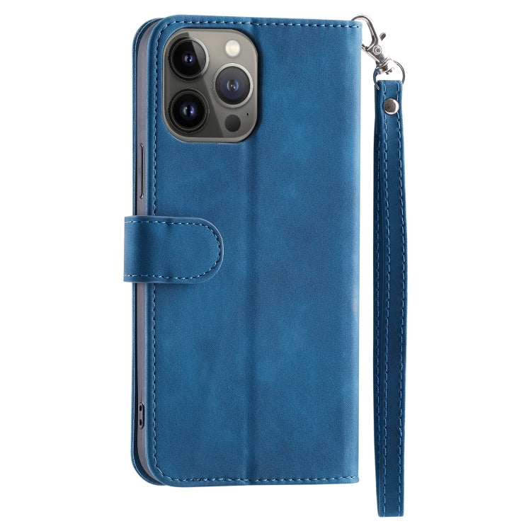For iPhone 12 Pro Max 9 Card Slots Splicing Magnetic Leather Flip Case