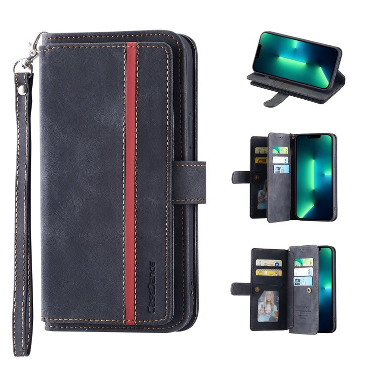For iPhone 12 Pro Max 9 Card Slots Splicing Magnetic Leather Flip Case