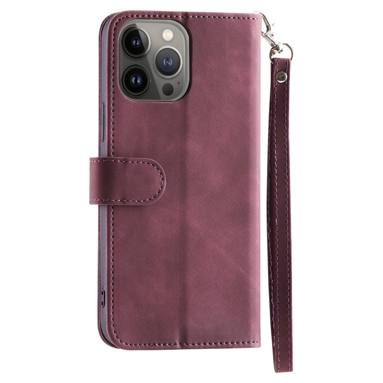 For iPhone 12 Pro Max 9 Card Slots Splicing Magnetic Leather Flip Case