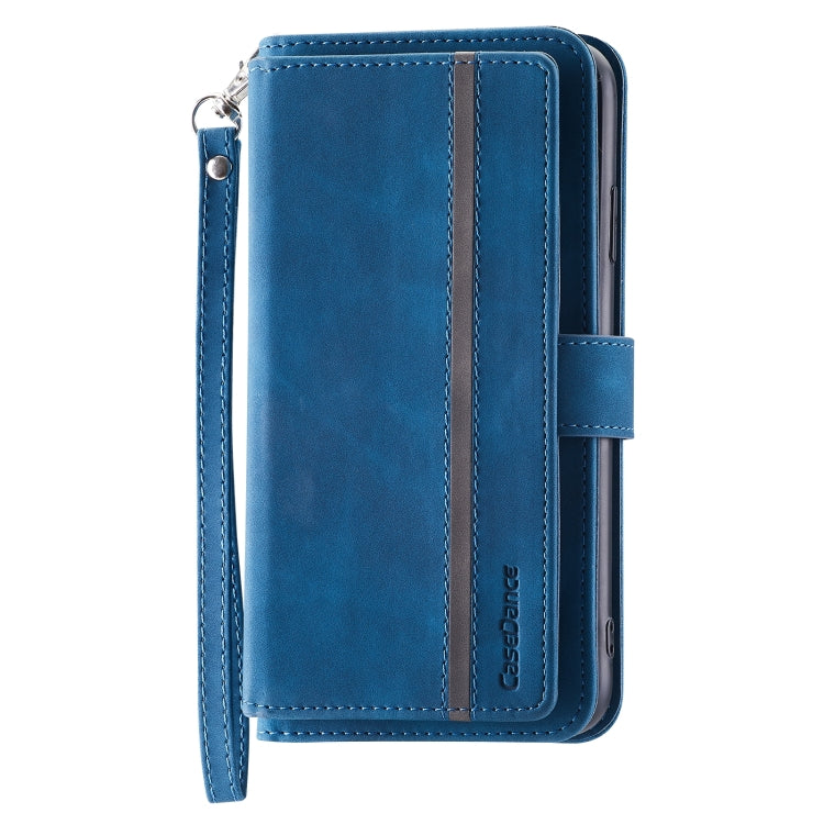 For iPhone XS Max 9 Card Slots Splicing Magnetic Leather Flip Case(Blue)