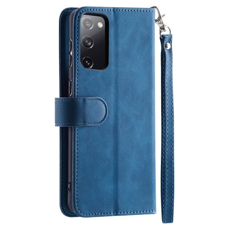 For Samsung Galaxy S20 FE 9 Card Slots Splicing Magnetic Leather Flip Phone Case