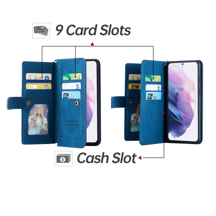 For Samsung Galaxy S20 FE 9 Card Slots Splicing Magnetic Leather Flip Phone Case