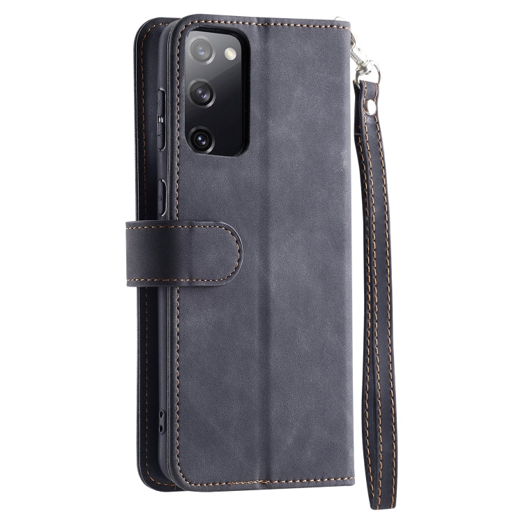 For Samsung Galaxy S20 FE 9 Card Slots Splicing Magnetic Leather Flip Phone Case