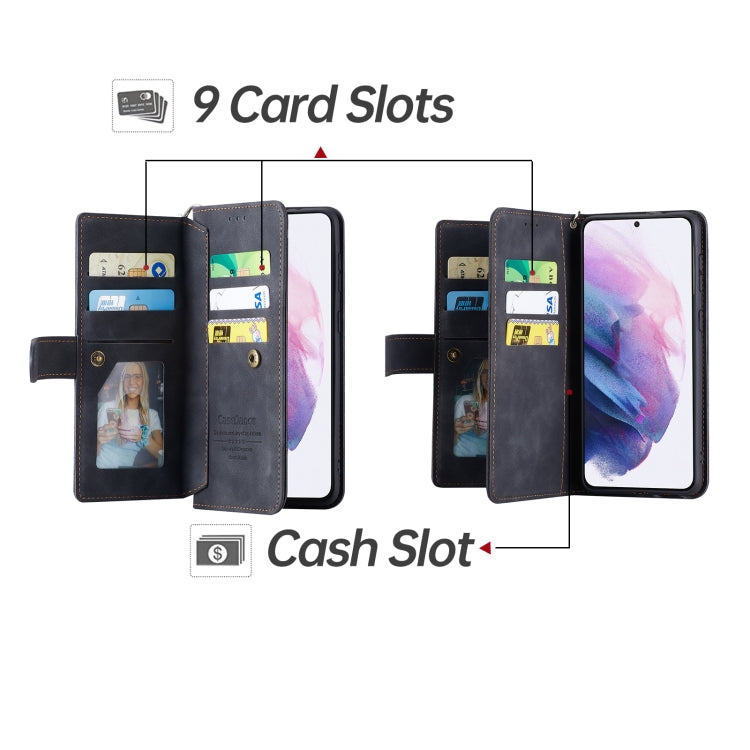 For Samsung Galaxy S20 FE 9 Card Slots Splicing Magnetic Leather Flip Phone Case