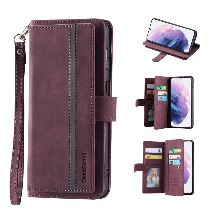 For Samsung Galaxy S20 FE 9 Card Slots Splicing Magnetic Leather Flip Phone Case