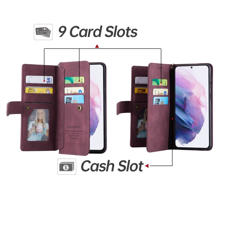 For Samsung Galaxy S20 FE 9 Card Slots Splicing Magnetic Leather Flip Phone Case