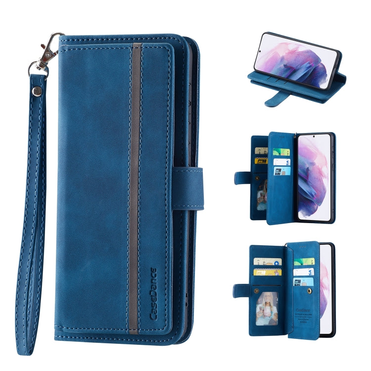 For Samsung Galaxy S22+ 5G 9 Card Slots Splicing Magnetic Leather Flip Phone Case