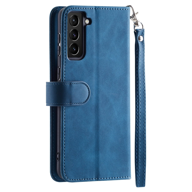 For Samsung Galaxy S22+ 5G 9 Card Slots Splicing Magnetic Leather Flip Phone Case