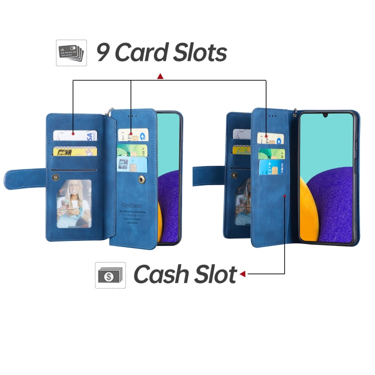 For Samsung Galaxy A13 5G / 4G 9 Card Slots Splicing Magnetic Leather Flip Phone Case