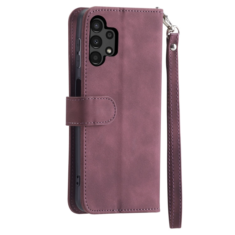 For Samsung Galaxy A13 5G / 4G 9 Card Slots Splicing Magnetic Leather Flip Phone Case