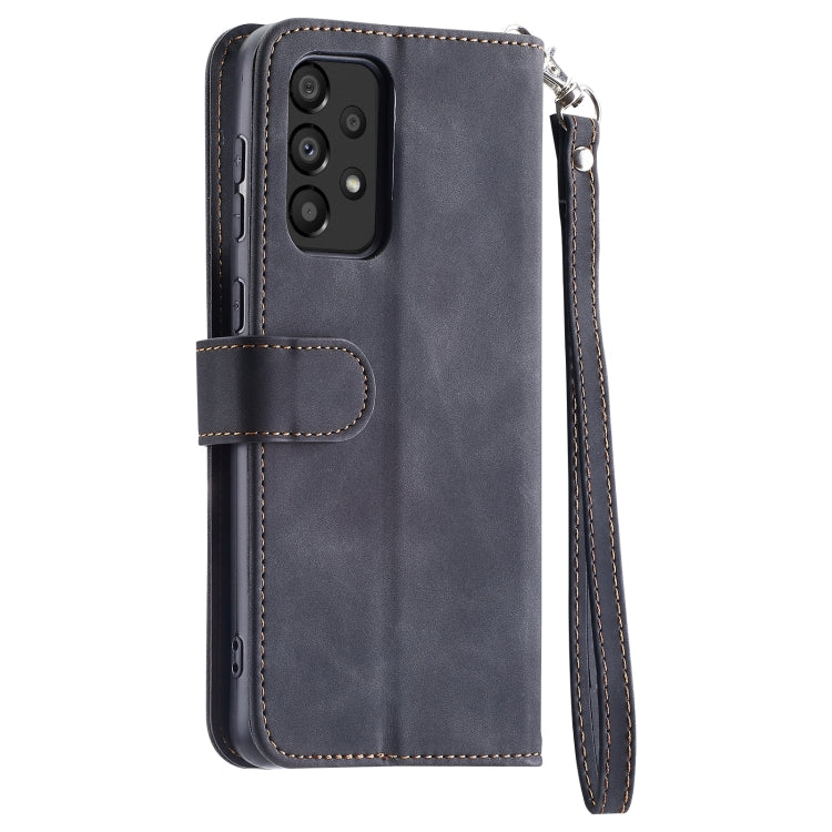 For Samsung Galaxy A33 5G 9 Card Slots Splicing Magnetic Leather Flip Phone Case