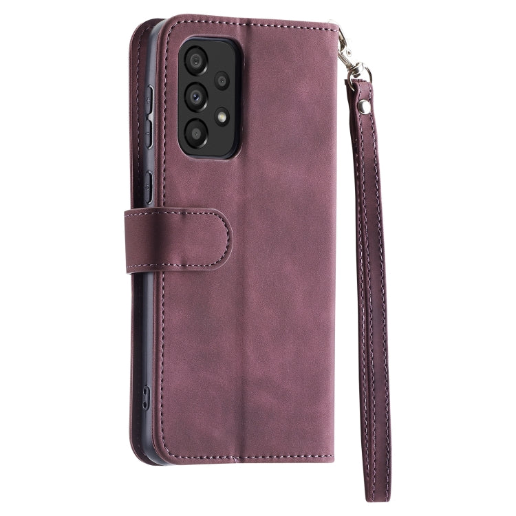 For Samsung Galaxy A33 5G 9 Card Slots Splicing Magnetic Leather Flip Phone Case