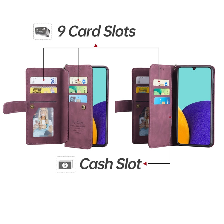 For Samsung Galaxy A33 5G 9 Card Slots Splicing Magnetic Leather Flip Phone Case