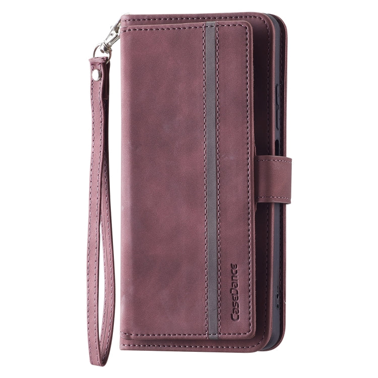 For Xiaomi Redmi Note 10 Pro 4G  Global 9 Card Slots Splicing Magnetic Leather Flip Phone Case(Wine Red)