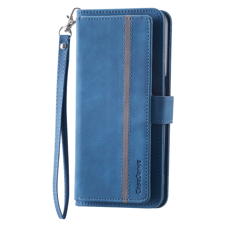For OPPO A36/A76/A96/Realme 9i 4G 9 Card Slots Splicing Magnetic Leather Flip Phone Case(Blue)