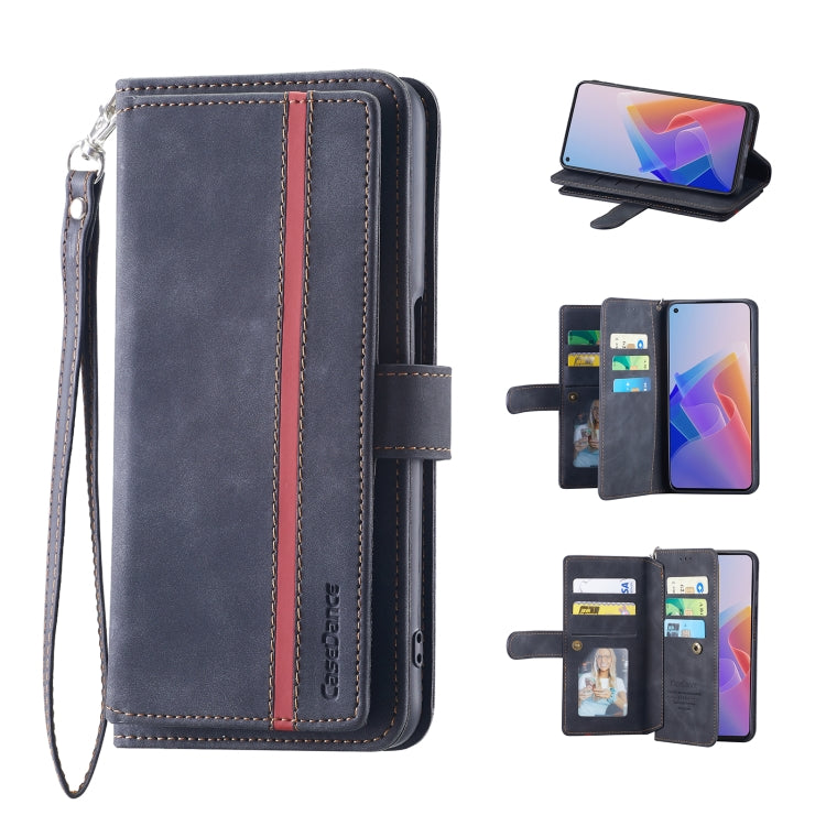 For OPPO A54 5G/A74 5G/A93 5G 9 Card Slots Splicing Magnetic Leather Flip Phone Case
